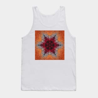 Digital Mandala Red Orange and Blue Tank Top